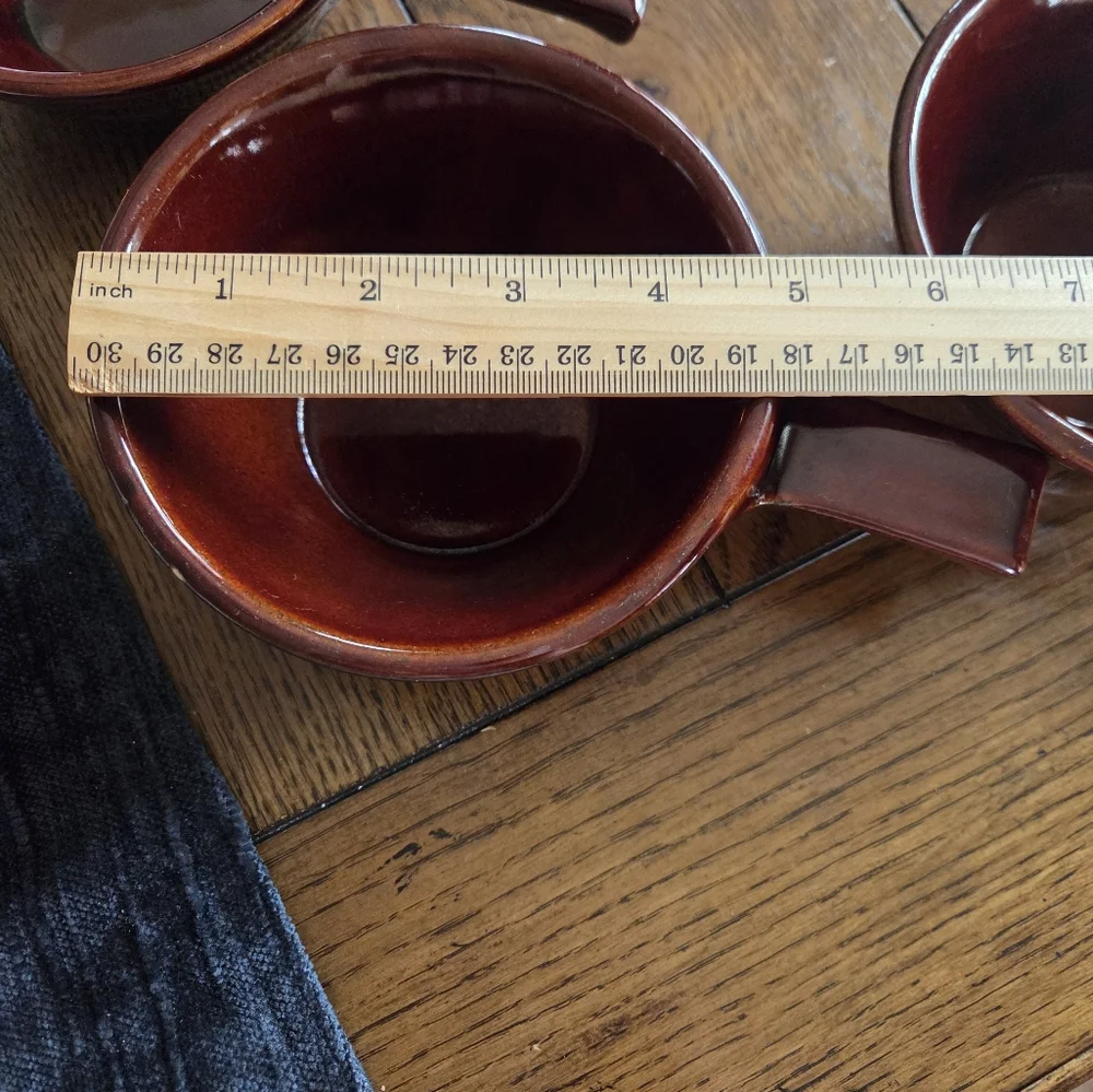 Mid Century Marcrest Daisy Dot Handled Soup Bowls